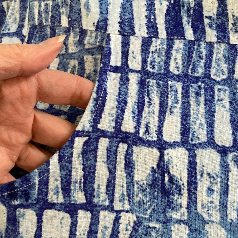 NWT Habitat Blue & White Palazzo Pants: Linen Blend  Fabric - Picture 5 of 8